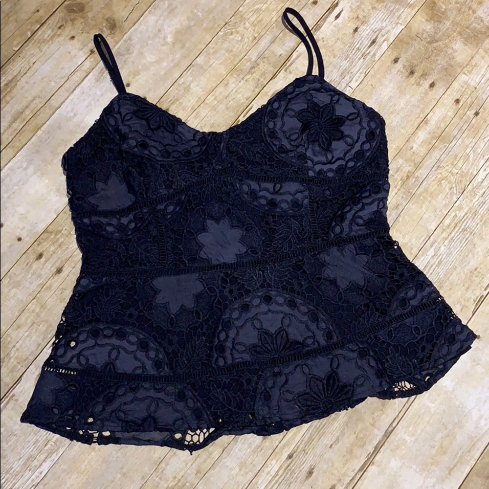 Skies are Blue Crochet Lace - Peplum Fit (LP)